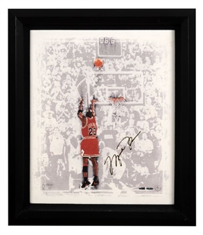Michael Jordan "Last Shot" Signed Canvas Print 16/25